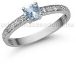  E363FK-B - AKVAMARIN - GYÉMÁNT köves Fehér arany Eljegyzési Gyűrű (E363FK_B)