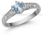  E362FK-B - AKVAMARIN - GYÉMÁNT köves Fehér arany Eljegyzési Gyűrű (E362FK_B)