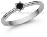  E366FBB - FEKETE GYÉMÁNT - köves Fehér arany Eljegyzési gyűrű (E366FBB)