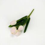 Decorolla Selyemvirág, szálas - 5 ágú tulipán csokor, halvány rózsaszín 30cm 50-1564HRSZ (50-1564HRSZ)