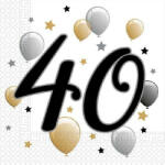 Milestone , Happy Birthday 40 szalvéta 20 db-os (PNN88867)