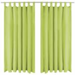 VidaXL Draperii micro-satin cu bride, 2 buc, 140 x 225 cm, verde (132223) - izocor