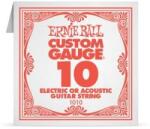 Ernie Ball 1010 Coarde pentru chitară electrică acustică, Custom Gauge 10 Plain, oțel placat cu staniu, 10 (1010)