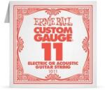 Ernie Ball 1011 Coarde pentru chitară electrică acustică, Custom Gauge 11 Plain, oțel placat cu staniu, 11 (1011)