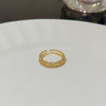 Highbling Bizsu gyűrű Nyitott gyűrű mérete állítható Duplamintás gyűrű J796