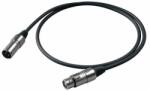 Proel BULK250LU3 Cablu pentru microfon, 3 m negru, XLR 3FVPRO și XLR 3MVPRO, cablu HPC225 cu protecție anti-rupere (BULK250LU3)