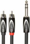 Roland RCC-5-TR2RV2 Cablu de interconectare de 5 picioare/1, 5 m Cablu de interconectare jack 6, 3 mm TRS-2RCA Y-cablu Y (RCC-5-TR2RV2)