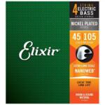 Elixir E14087 NanoWeb (14087) 45-105 Light/Medium XL Extra Long set de corzi pentru chitară bas (E14087)