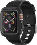 Spigen Husa pentru Apple Watch 4/5/6/7/8/9/SE/SE 2 (44/45mm) + Curea, Spigen Rugged Armor Pro, Black