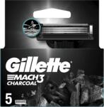 Gillette Mach3 Charcoal Tartalék borotvafejek férfiaknak, 5 db
