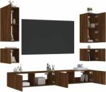 vidaXL 6 darab barna tölgyszínű falra szerelhető TV-szekrény LED-del (3216894) - vidaxl