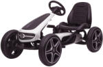 Hollicy GO Kart cu pedale Mercedes, roti cauciuc solid, scaun reglabil, centura de siguranta Alb