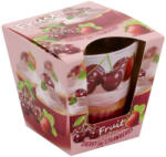 Bartek Candles illatgyertya üvegpohárban Fruit Muffins - Cseresznye és Eper