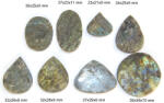  Pandantiv Labradorit Druzy cu Gaura Laterala - Picatura - Oval - Rotund - 23-38x21-38x6-11 mm - 1 Buc