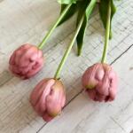 Kreatív Tulipán szálas telt virágú sötét rózsaszín élethű