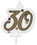 Milestone , Happy Birthday Gold tortagyertya, számgyertya 30-as (PNN95630)