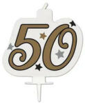 Milestone , Happy Birthday Gold tortagyertya, számgyertya 50-es (PNN95632)