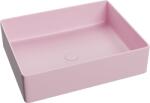 Foglia Lavoar baie dreptunghiular pe blat, roz mat, ventil inclus, Foglia, Color (78570B(45)MP)