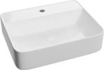 Foglia Lavoar baie pe blat, alb lucios, dreptunghiular, cu orificiu baterie, ventil inclus, Foglia, Golar (78180)