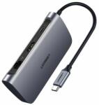 UGREEN CM212 7 az 1-ben Adapter Hub, USB-C, PD 60W, 2x USB-A 3.0, HDMI 4K/30Hz, SD/TF, RJ45 (szürke) (50852) - wincity