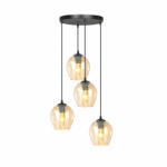 Emibig Plafoniera moderna neagra cu 4 pendule din sticla bej Istar (681/4PREM)