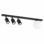 Emibig Plafoniera moderna neagra cu 3 spoturi si glob sticla Baster (1314/4)
