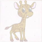 SMT Pictură după numere pe pânză 20x20cm - Girafa (1008628) Carte de colorat
