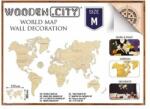 Wooden City World Map M - puzzle 3D cu hartă de perete din lemn (WM501)