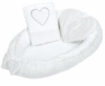 New Baby New Baby-Cuib de lux cu pernă și plapumă New Baby White heart (37140)