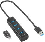 Sharkoon 4044951037582 hálózati csatlakozó USB 3.2 Gen 1 (3.1 Gen 1) Type-C 5000 Mbit/s Fekete (4044951037582)