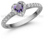  E356FM_C - AMETISZT - CIRKÓNIA köves Fehér arany Eljegyzési Gyűrű (E356FM_C)