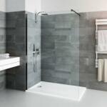 Alcaplast Roltechnik Calida CI TWF 1100 Walk In zuhanyfal 110 cm, fekete kerettel, átlátszó üveggel + biztonsági fóliával