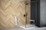 Besco Toca Walk-in zuhanyfal fekete profillal, 100x190 cm