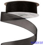 Organza szalag 20mm x 20m - Fekete