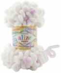 alize Puffy Color 6470 - fehér, lila foltos (kötés kézzel, tű) (94900)