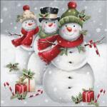 Ambiente Szalvéta Ambiente karácsonyi Smiling snowman 33x33cm, 20db/csomag