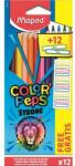 Maped Színes ceruza készlet Maped háromszögletű, Color Peps Strong 12-es 12 ajándék matrica