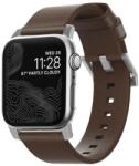 NOMAD Accesoriu smartwatch NOMAD Leather Strap compatibila cu Apple Watch 4/5/6/7/8/SE/Ultra 42/44/45/49mm Brown/Silver (NM1A4RSM00)