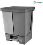 PLANET Pedálos szemetes kuka DUO, osztott, műanyag, ECO antracit, 50L (UP312)