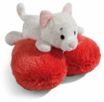 NICI pluș Love Cute pisică culcată, inimă, 13cm, VERDE (OLP102049405)