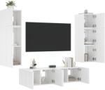vidaXL 6 darab fehér szerelt fa fali TV-bútor LED-del (3216832) - vidaxl