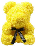 Aranjamente florale - Ursulet floral galben din trandafiri 40 cm, decorat manual, in cutie cadou Aranjament floral