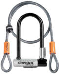 Kryptonite Kryptolok Mini-7 U-Lakat, 178x82x13 mm, 120 cm x 10 mm-es hurokkábellel, szürke