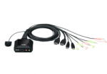 ATEN Switch KVM Aten CS22H 2-Port USB 4K HDMI Cable KVM Switch with Remote Port Selector (CS22H-AT) - pcone
