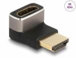 Delock Adaptor metalic HDMI 8K60Hz T-M unghi 90 grade jos, Delock 60085 (60085)