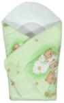 New Baby - Înfășurătoare pentru copii verde cu ursuleț de pluș (8596164051993) Lenjerii de pat bebelusi‎, patura bebelusi