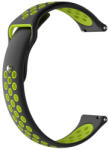 BSTRAP Silicone Sport remienok na Garmin Venu 2 Plus, black/green (SXI001C0109)
