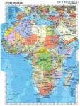  Afrika országai iskolai falitérkép - egyoldalas - választható méret - fóliás, alul-felül faléces