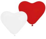 Amscan Red-White Heart szív léggömb lufi 5 db-os 10 inch (25cm) (MLG318234)