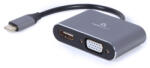 Cablexpert A-USB3C-HDMIVGA-01 video átalakító kábel 0, 15 M USB C-típus HDMI + VGA (D-Sub) Szürke (A-USB3C-HDMIVGA-01)